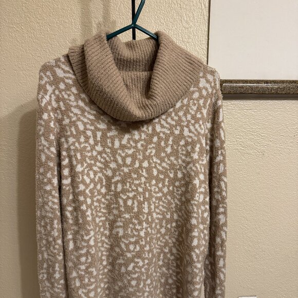 Rachel Zoe Leopard Print Cowl Neck Fuzzy Sweater - Picture 1 of 3